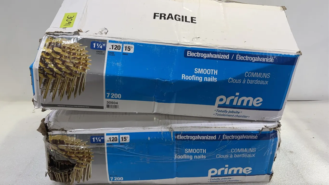 2 - Box of Prime Smooth Roofing Nails, Approximately 19" x 12" x 6" *Unreserved*