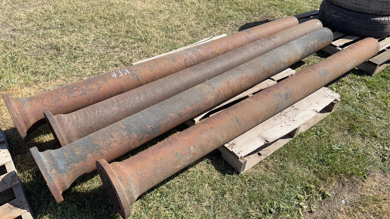 4 - Approx. 8' x 3/8'' Wall x 7'' dia. Flange Steel Pipe *Unreserved*