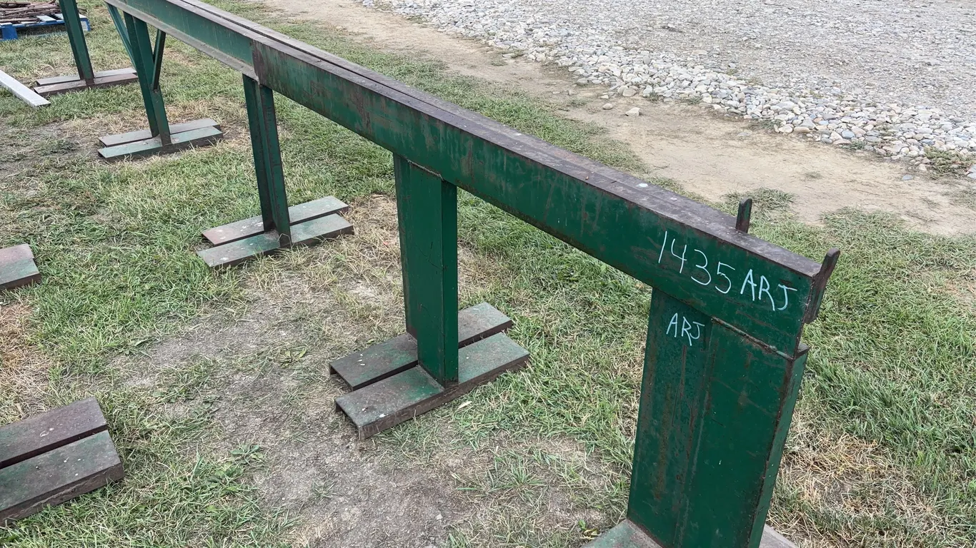 2 Metal Pipe Racking Stands, approx 17'L x 2'W, *Unreserved*