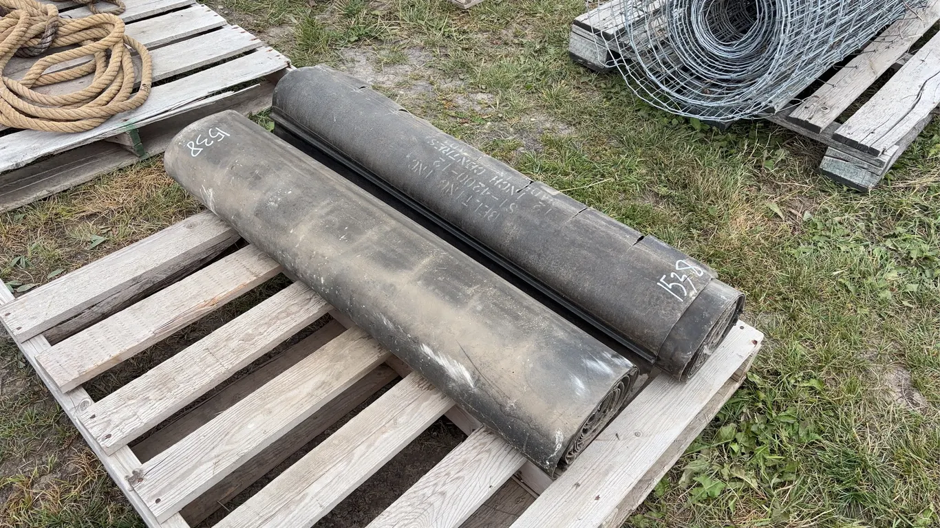 2 - 3'6" Rubber Swather Canvases, each 16'L, Fits 20' centre delivery swather, *Unreserved*