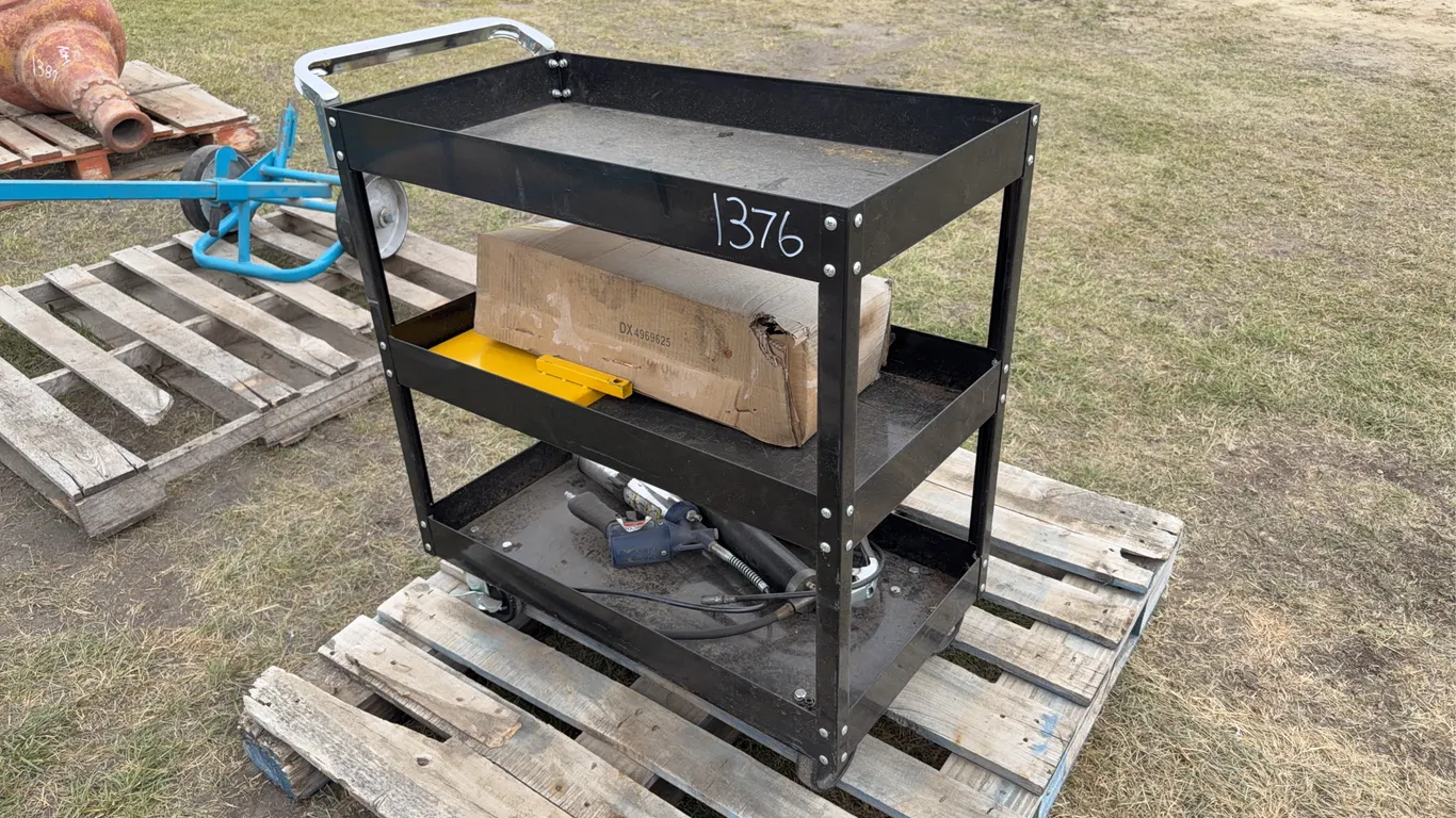 Shop Cart Approx. 1'4'' x 2'10'' x 2'8'' w/ enerpac P77 hydraulic handpump in box, *Unreserved*