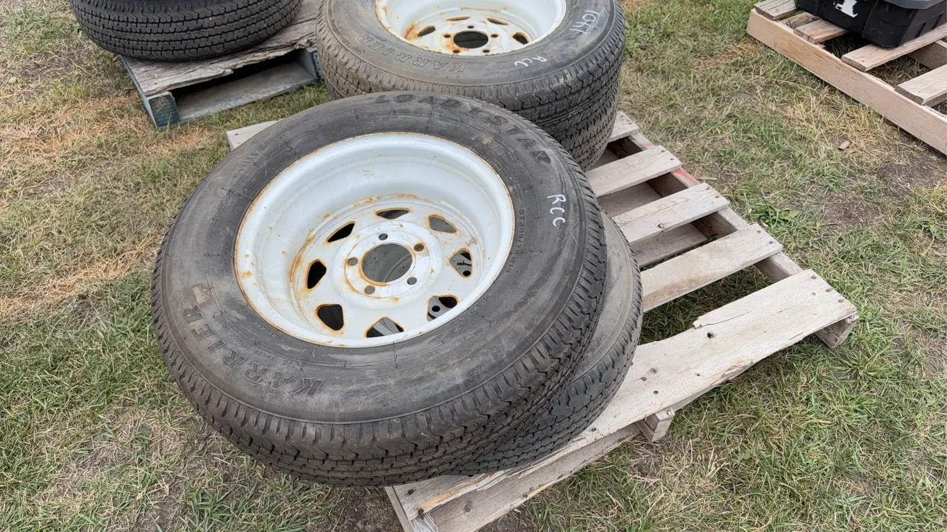 Load Star Trailer tires, (4) ST205/75R15 on 5 Bolt rims, *Unreserved*