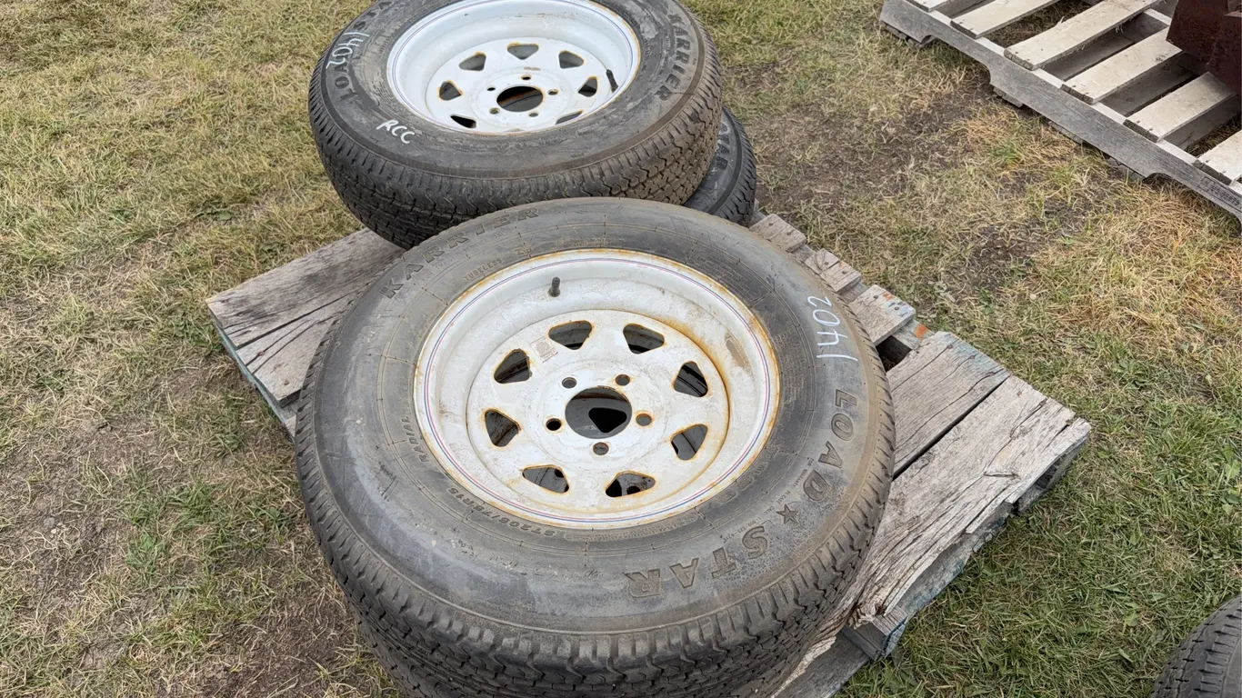 Load Star Trailer tires, (4) ST205/75R15 on 5 Bolt rims, *Unreserved*