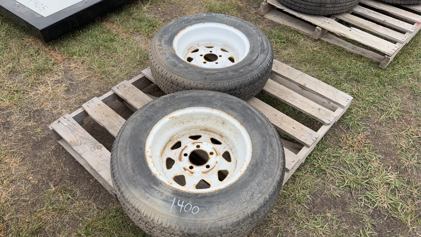 Load Star Trailer tires, (2) ST205/75R15 on 5 Bolt rims, *Unreserved*