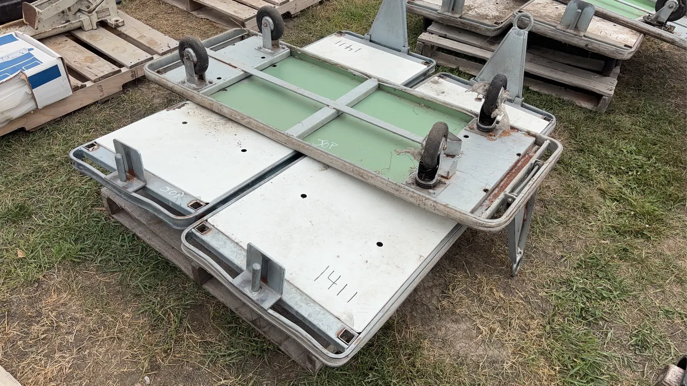 Utility Cart (3) w/ wheels, approx 5.5' L x 2' W, steel frame, *Unreserved*