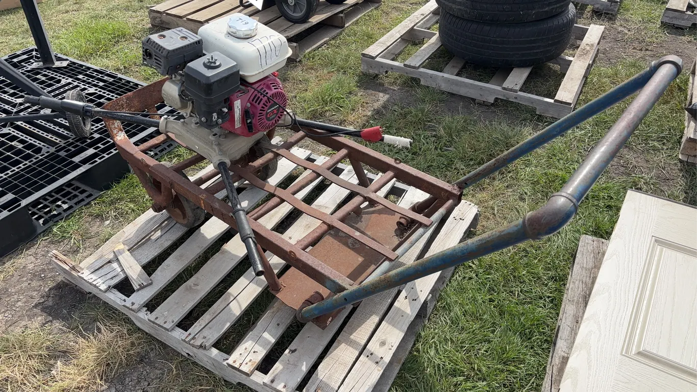 2 man Auger , w/o auger, steel cart, *Unreserved*