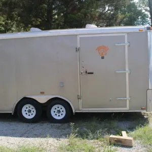 14 Foot Atlas Cargo Trailer, 108 Amp Fuse Box, Interior Lights, Drop Down Ramp Door
