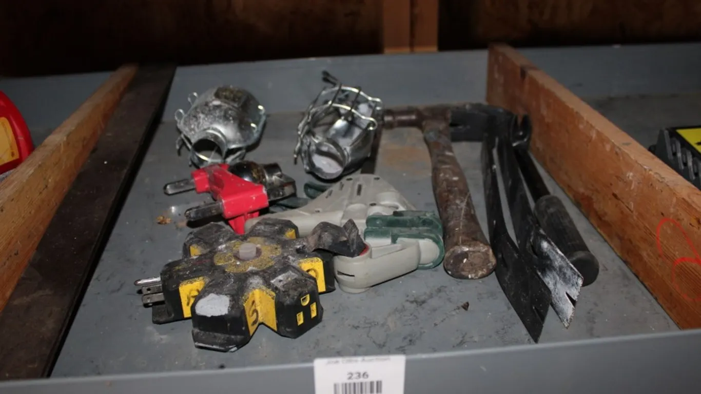 Hammer, Pry Bars, Light Cages, Framing Squares, and More