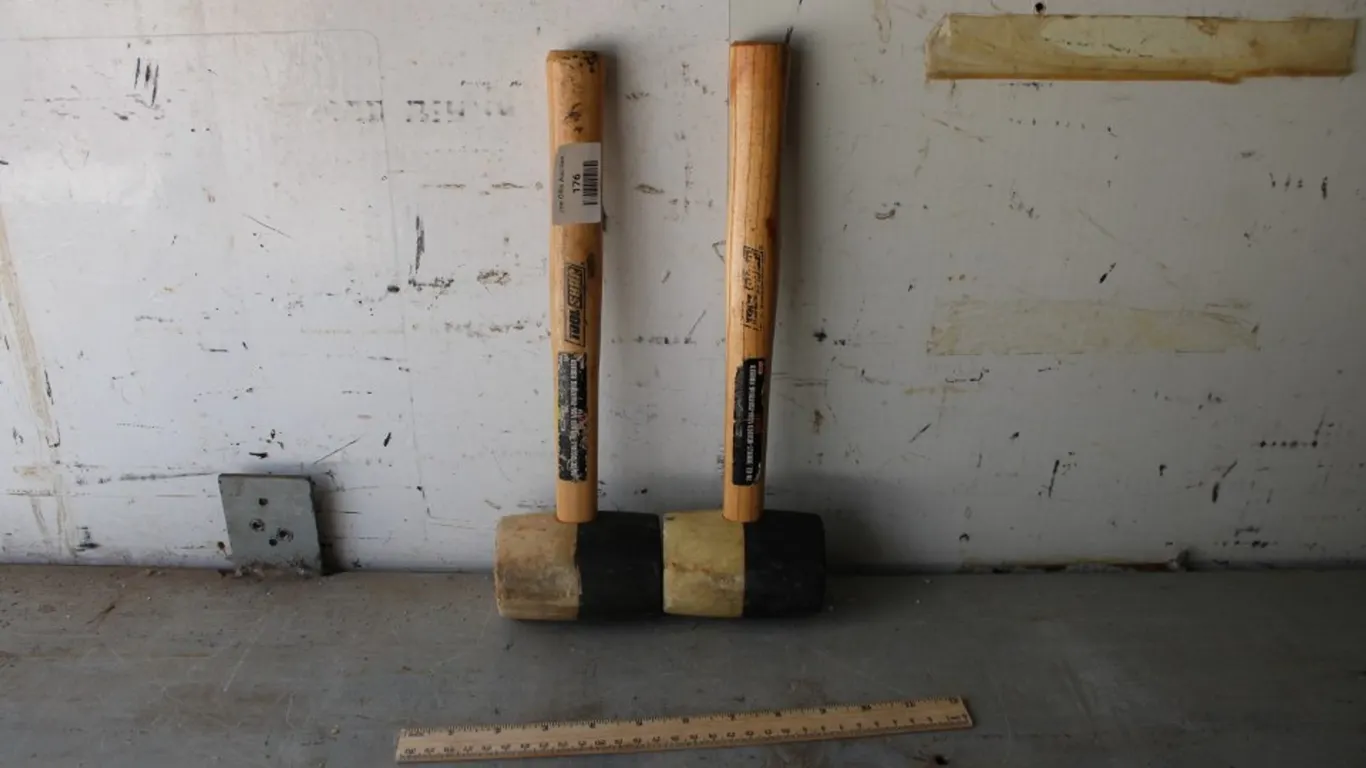 2 Twenty Ounce Double Headed Non Marking Rubber Mallets