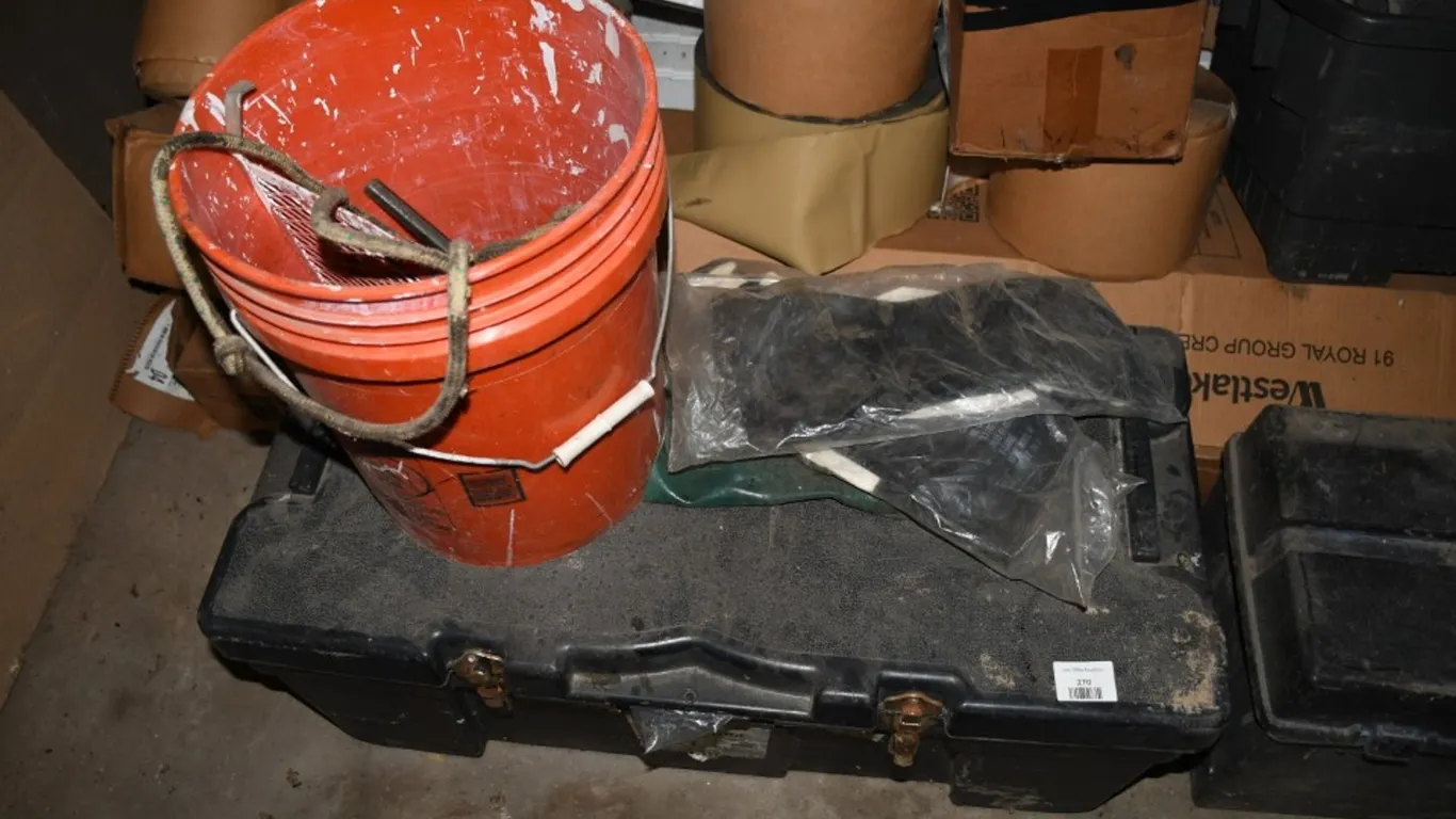 Tote with Safety Gear, Gloves, Etc.