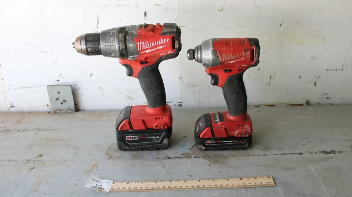 Milwaukee M18 Impact and Drill with 2 Batteries, No Charger