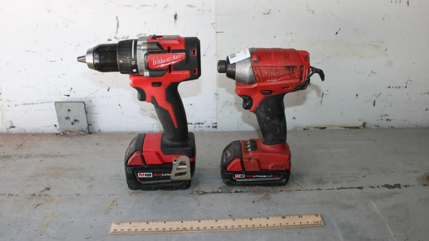 Milwaukee M18 Impact and Drill with 2 Batteries, No Charger