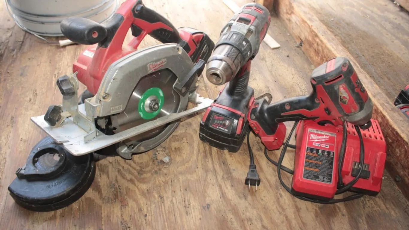 Milwaukee M18 Circular Saw Drill and Impact, Comes with 2 Batteries, and an M18 M12 Charger