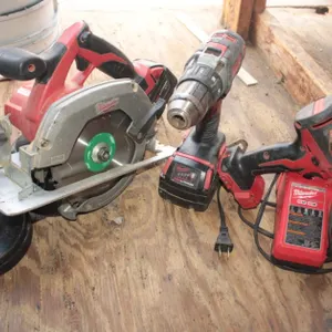 Milwaukee M18 Circular Saw Drill and Impact, Comes with 2 Batteries, and an M18 M12 Charger