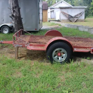 Homemade Tilt Trailer Plywood Floor, Cargo Area Is 10 Foot by 4.5 Foot. Tires Need Replaced