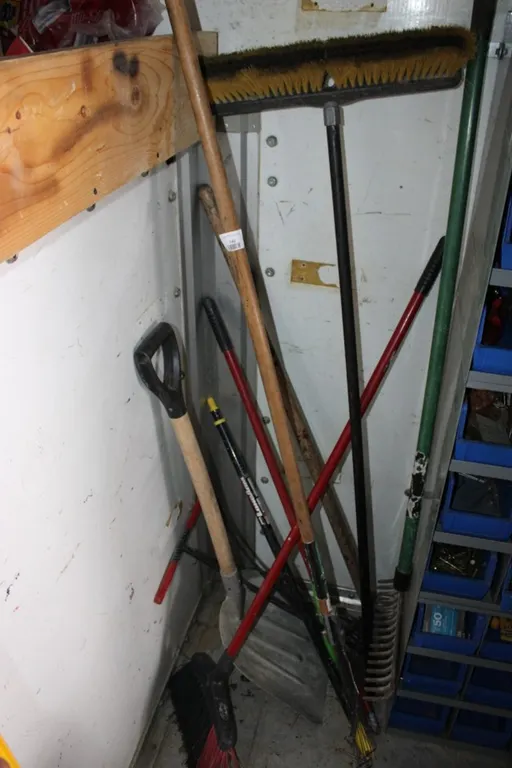 Rakes, Scoop Shovel, and Broom
