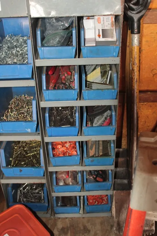 12 Bin Hardware Organizer with Hardware, Measures 12 X 15 X 44