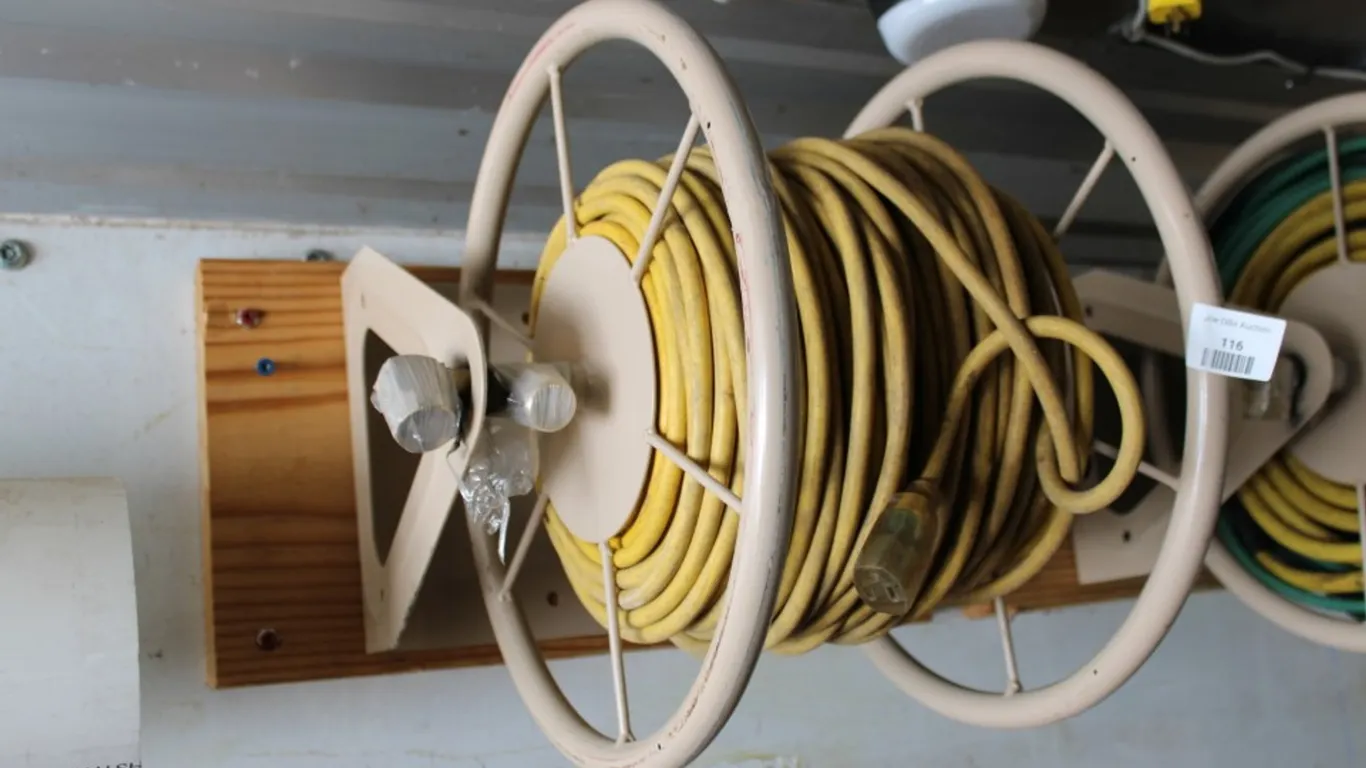 Garden Hose Reel with Extension Cords