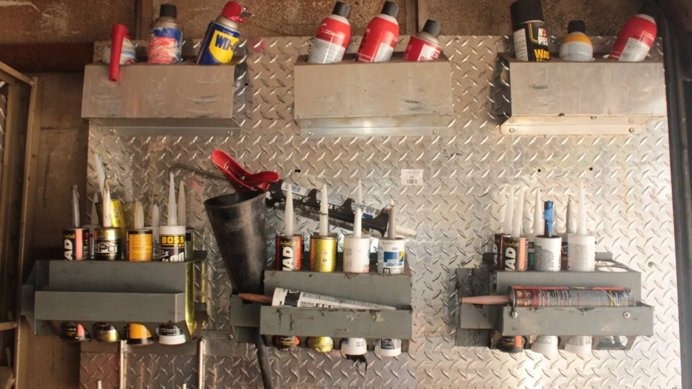 Brake Cleaner WD-40 and Caulk (Racks Not Included)