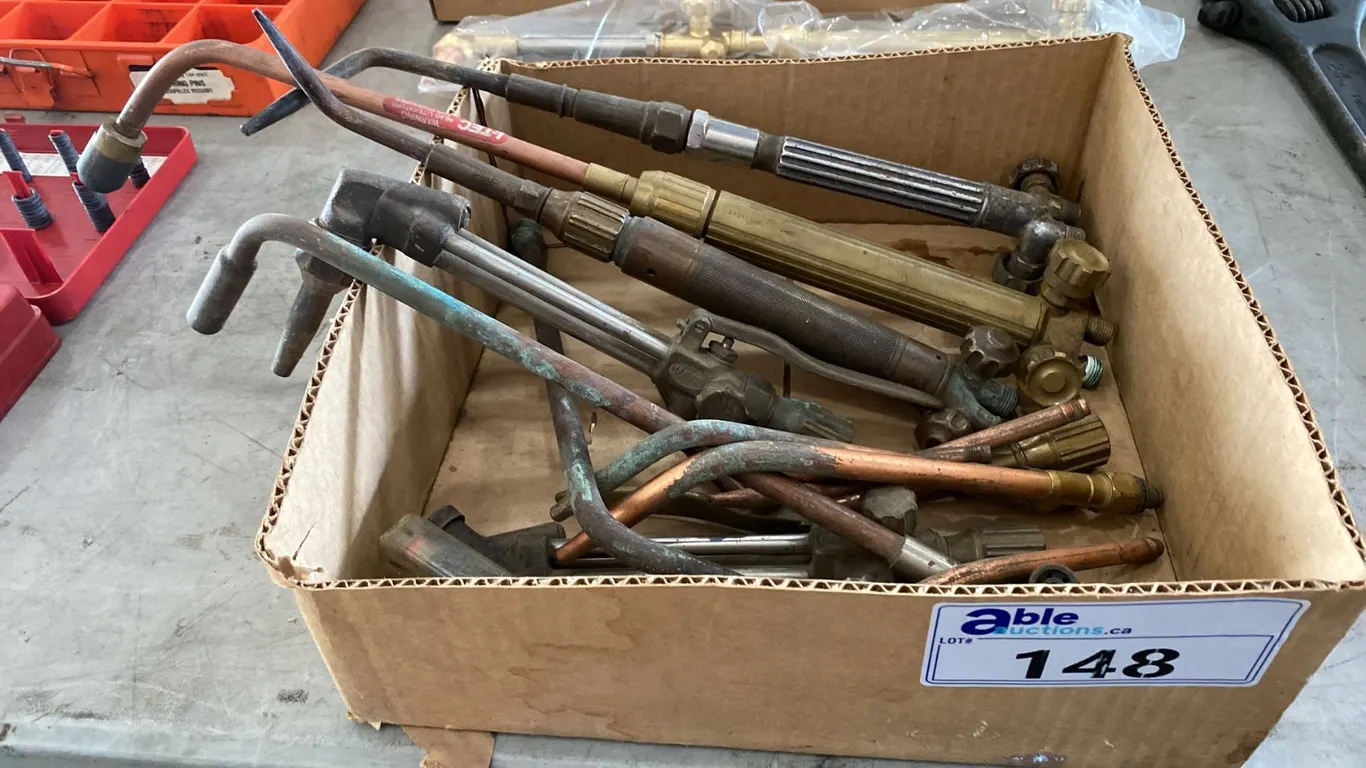 BOX OF ASSORTED WELDING TORCHES