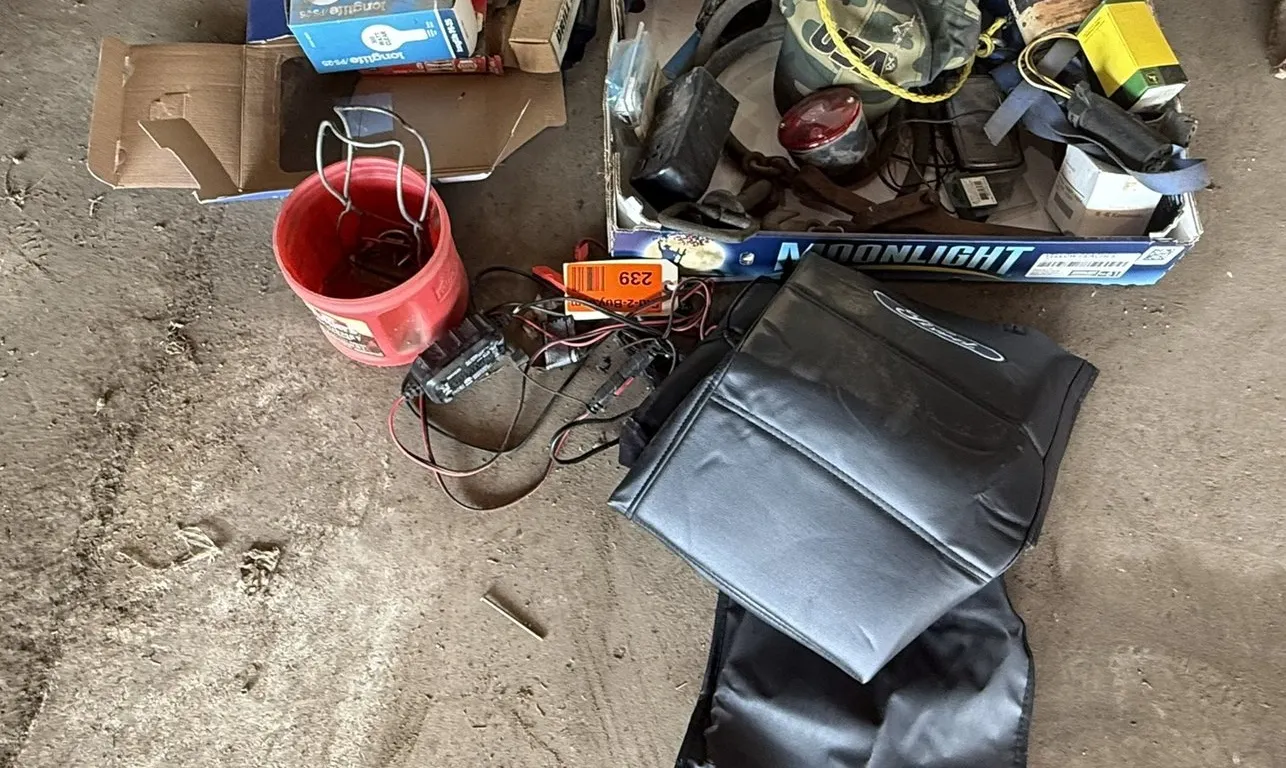 Hook, Hat, Chain Binder and Trickle Charger