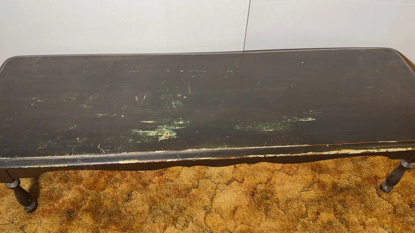 Distressed Black Bench