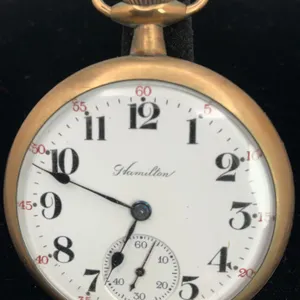 Vintage 1911 Hamilton Grade 974 Pocket Watch, 16S & 17 Jewels, Possibly Gold Filled or Gold Plated