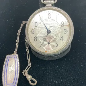 Vintage Stanford Swiss Art Deco Open Face Pocket Watch
