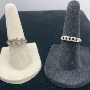 2 Ring Settings (No Stones), 18K White Gold Ring 3.05g Size 5 & 14K Yellow Gold Ring 2.23g Size 5