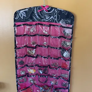 Assorted Costume Jewelry & Hanging Organizer