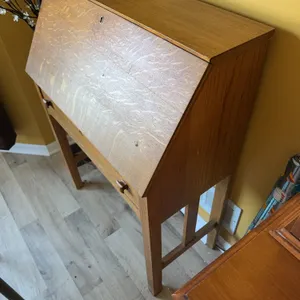 Vintage Oak Drop-Front Secretary Desk