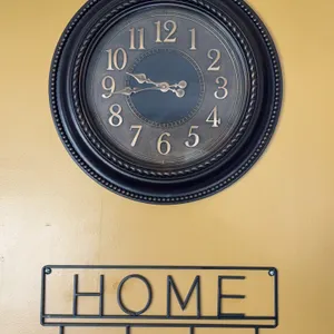 Oversized Wall Clock & HOME Hook Rack