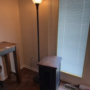 Torchiere Floor Lamp & Accent Cabinet