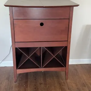 Contemporary Wood Bar Cabinet with Wine Storage