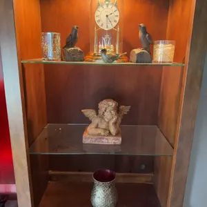 Anniversary Clock, Bird Figurines, Cherub & Candle Holders