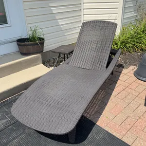 Brown Resin Wicker Adjustable Outdoor Chaise Lounge