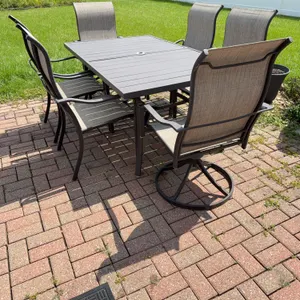 7-Piece Outdoor Patio Dining Set with Sling Chairs