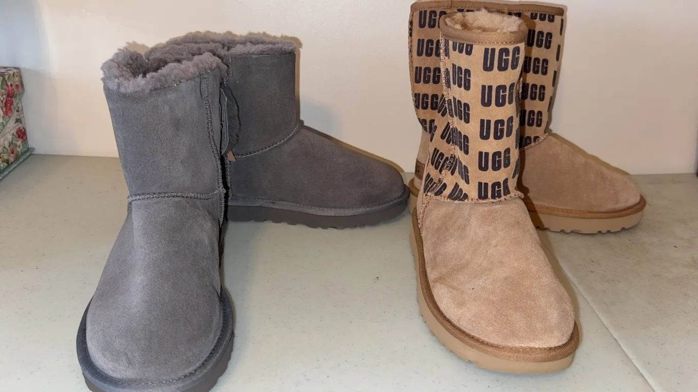 UGG Suede Shearling-Lined Boots – 2 Pairs