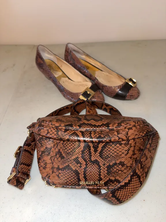 Michael Kors Snakeskin Print Belt Bag & Shoes
