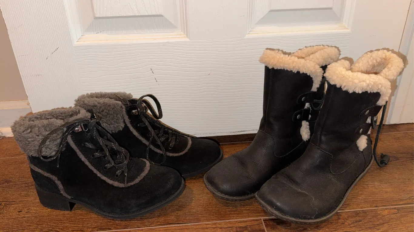 UGG Women’s Black Faux-Fur Lined Boots – 2 Pairs
