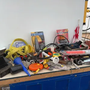 Quantity of misc including circuit tracer, Drill Doctor, car warmer, etc.