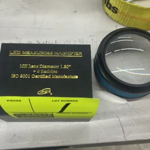 iGaging 10X LED measuring magnifier optical comparator. Features 1.20" lens diameter, integrated LED illumination, and (9) interchangeable measuring r