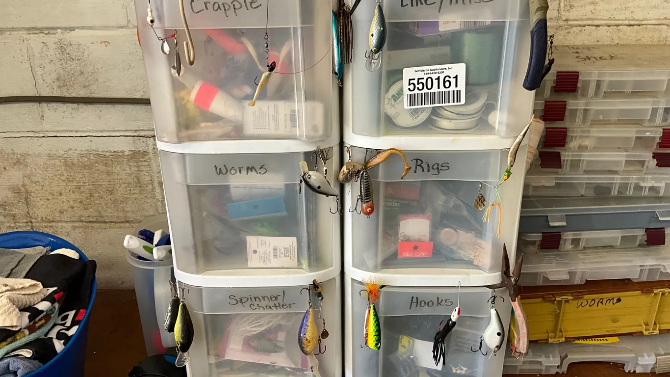 QTY OF (2) 3-DRAWER ORGANIZERS W/ MISC FISHING LINES, SINKERS,
