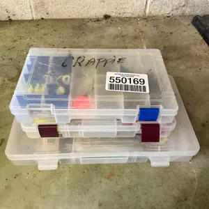 QTY OF (3) ORGANIZERS W/ MISC FISHING HOOKS, BAIT HOOKS,