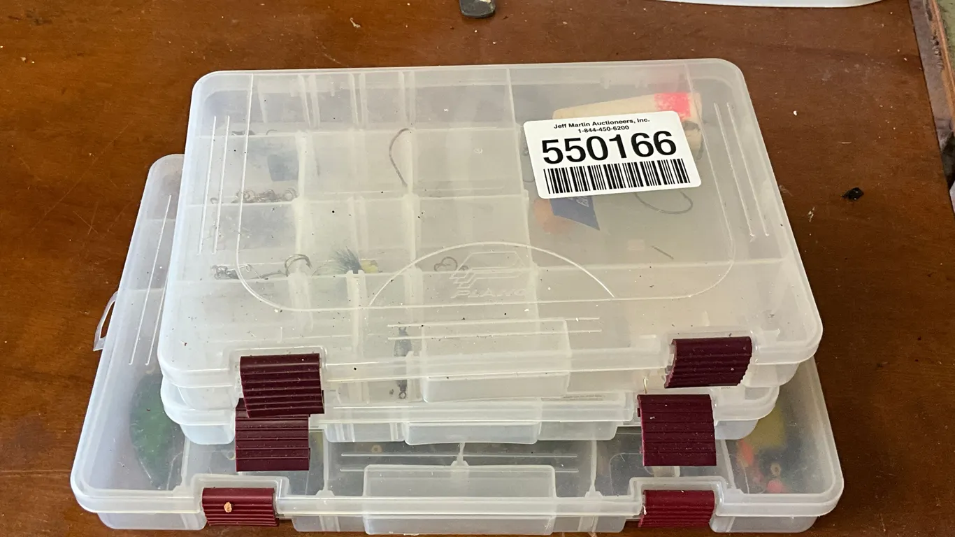 QTY OF (3) ORGANIZERS W/ MISC FISHING HOOKS, BAIT HOOKS,