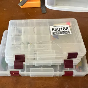 QTY OF (3) ORGANIZERS W/ MISC FISHING HOOKS, BAIT HOOKS,