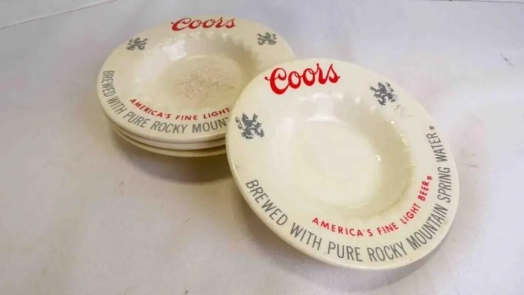 (4) Vintage Porcelain/Ceramic Coors Beer Ashtrays