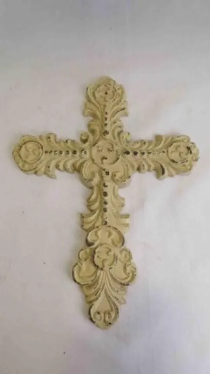 Distressed Ornate Cast Iron Decorative Wall Cross