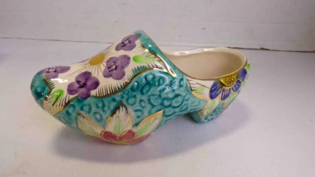 Vintage Hand-Painted Ceramic "Dutch Clog" Figurine