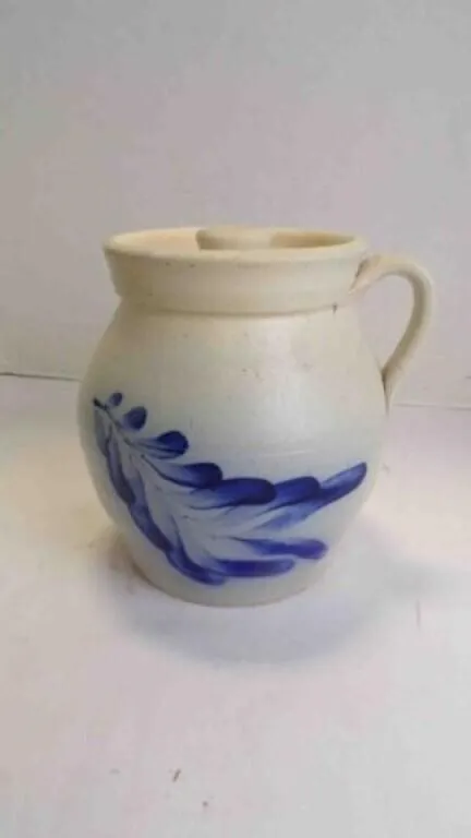 Vintage Handmade Salt-Glazed Stoneware Crock w/Lid